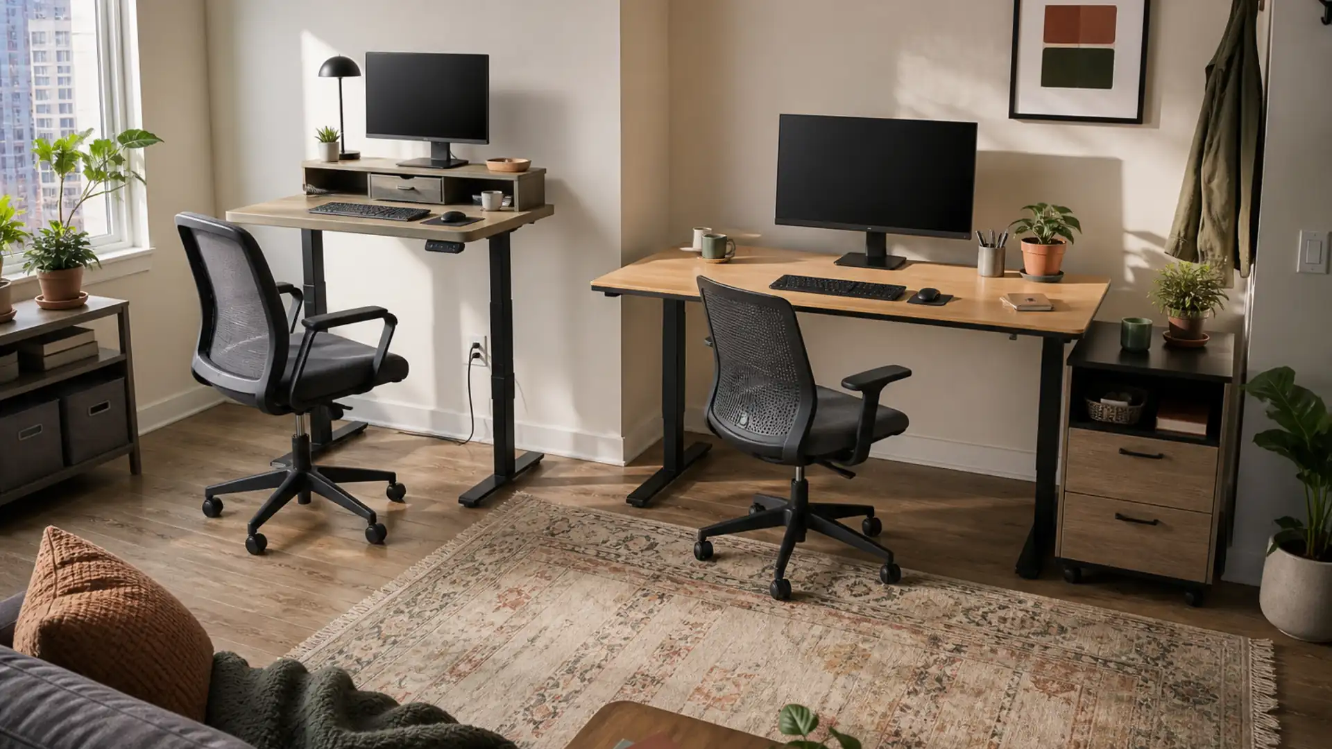 Two practical generic desk footprints arranged for a value-focused comparison.